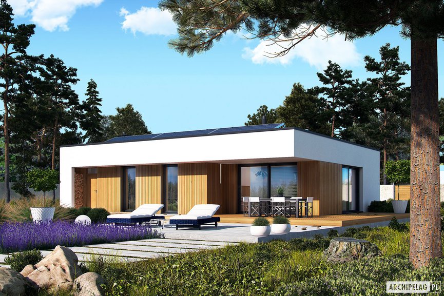 Projekt małego domu z płaskim dachem Mini 4 MODERN