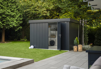 Domek ogrodowy Juno w wersji Modern z płaskim dachem 