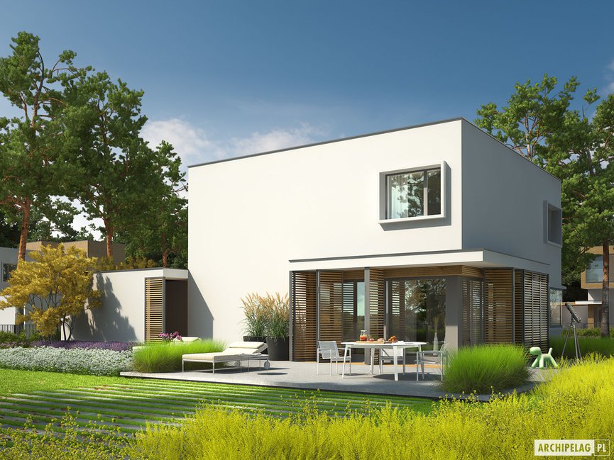 Wizualizacja projektu domu EX 10 II (z wiatą) ENERGO PLUS