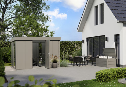 Domek ogrodowy Juno w wersji Design z płaskim dachem