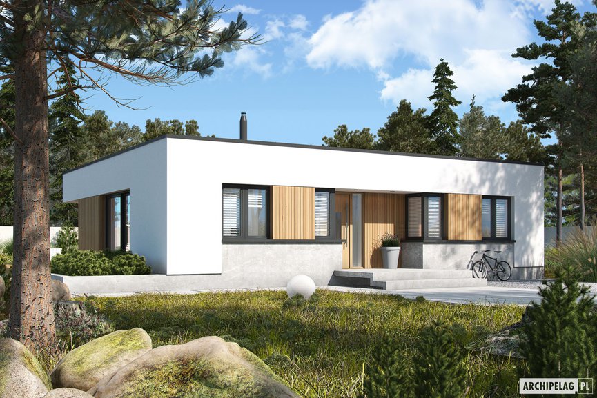 Projekt małego domu z płaskim dachem Mini 4 MODERN