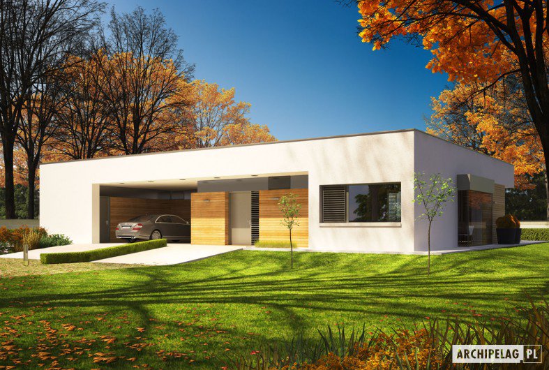 Wizualizacja projektu domu EX 7 (z wiatą) ENERGO PLUS