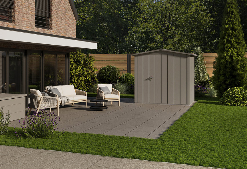 Domek ogrodowy Juno w wersji Modern z dachem dwuspadowym
