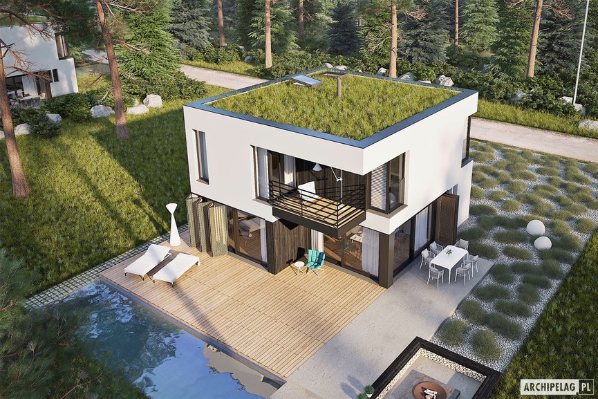 Projekt domu EX 2 ENERGO PLUS - widok z góry